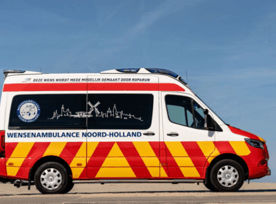 Afbeelding van een ambulance van Vereniging WensAmbulance Nederland