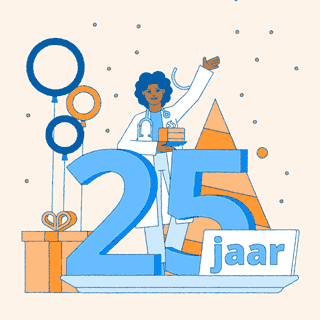 Afbeelding van ZorgDomein dat in 2025 25 jaar bestaat